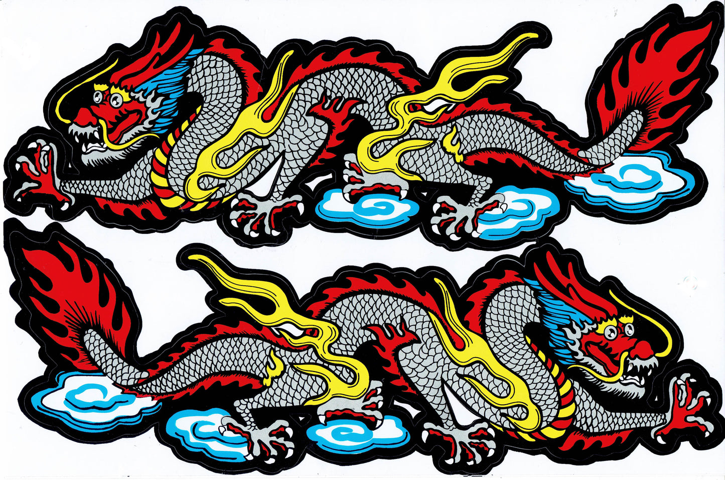 Dragon serpent gris autocollant moto scooter skateboard voiture tuning autocollant 491