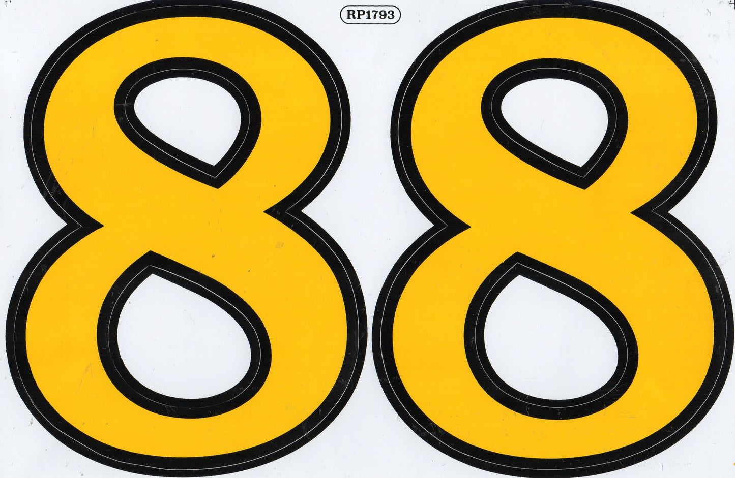 Grand numéro 5 jaune 165 mm de haut autocollant moto scooter planche à roulettes voiture tuning modèle bâtiment auto-adhésif 502