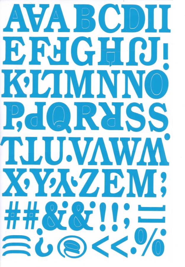 Lettres ABC bleu 30 mm haut autocollant pour dossiers de bureau enfants artisanat maternelle anniversaire 1 feuille 530