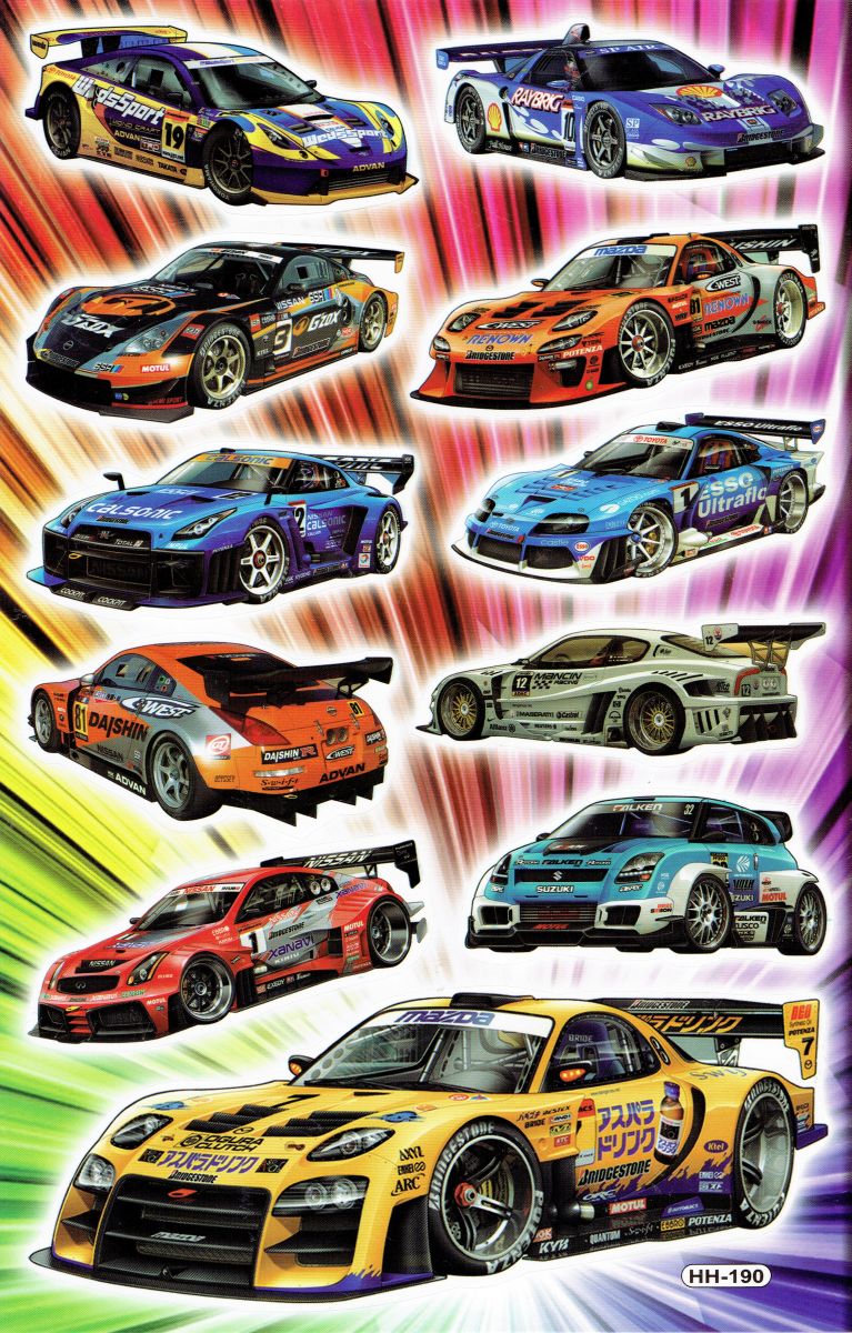 Auto Sportwagen Aufkleber Sticker für Kinder Basteln Kindergarten Geburtstag 1 Bogen 532