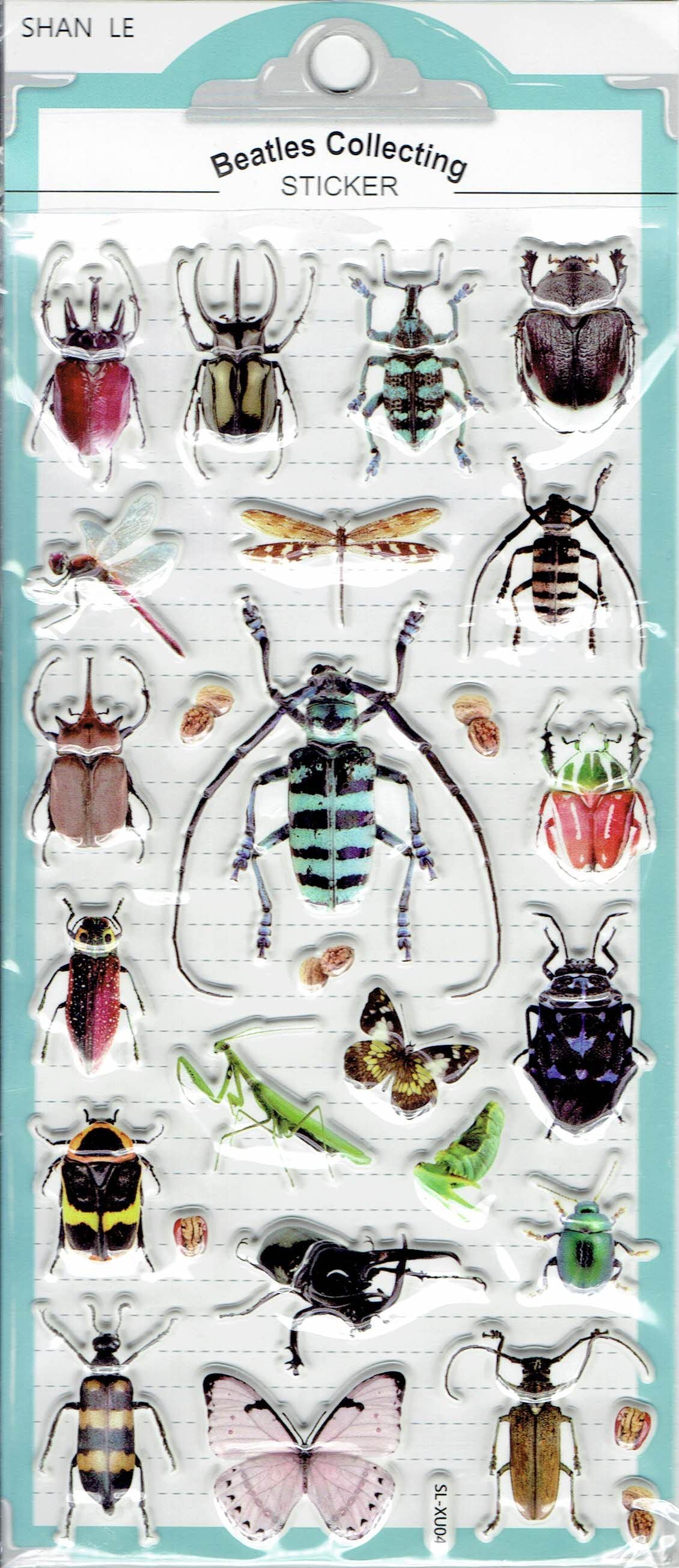 3D Insect Beetle Animal Stickers for Kids Crafts Kindergarten Birthday 1 Sheet 542