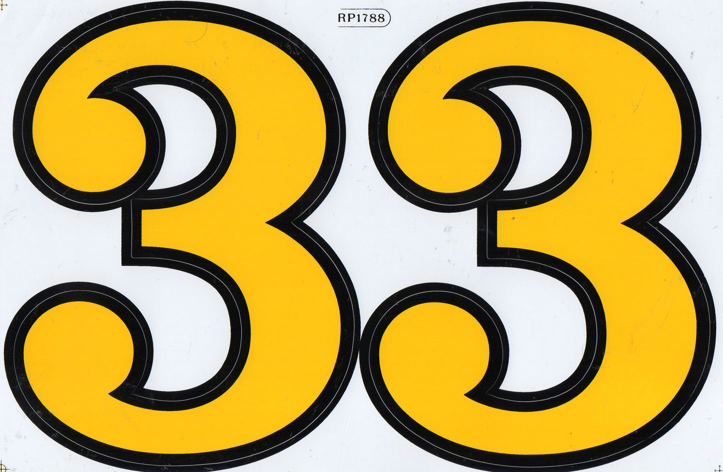 Large number 3 yellow 165 mm high sticker motorcycle scooter skateboard car tuning model building self-adhesive 545