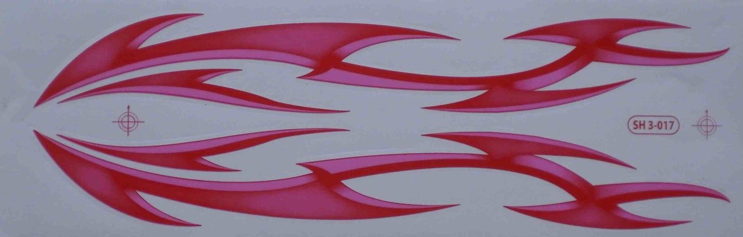 Big flames fire red sticker film 1 sheet 530 mm x 170 mm weatherproof motorcycle scooter skateboard car tuning self-adhesive FL005