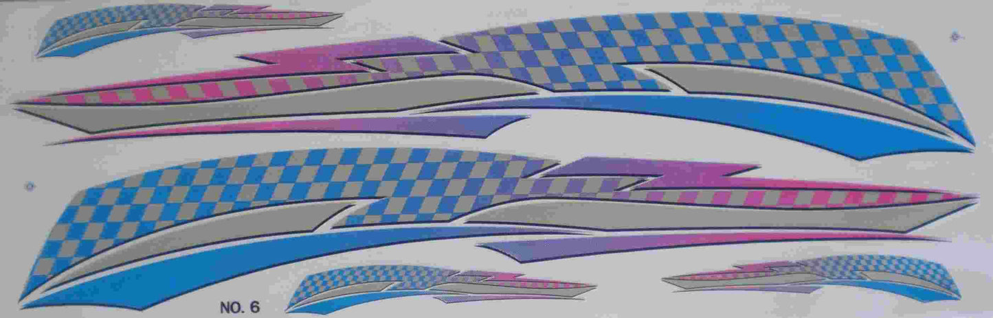 Large flames fire blue sticker film 1 sheet 530 mm x 170 mm weatherproof motorcycle scooter skateboard car tuning self-adhesive FL042
