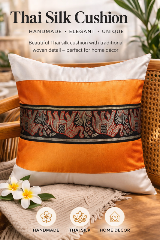 Thai Silk Cushion – Handgemachte Eleganz in verschiedenen Farben