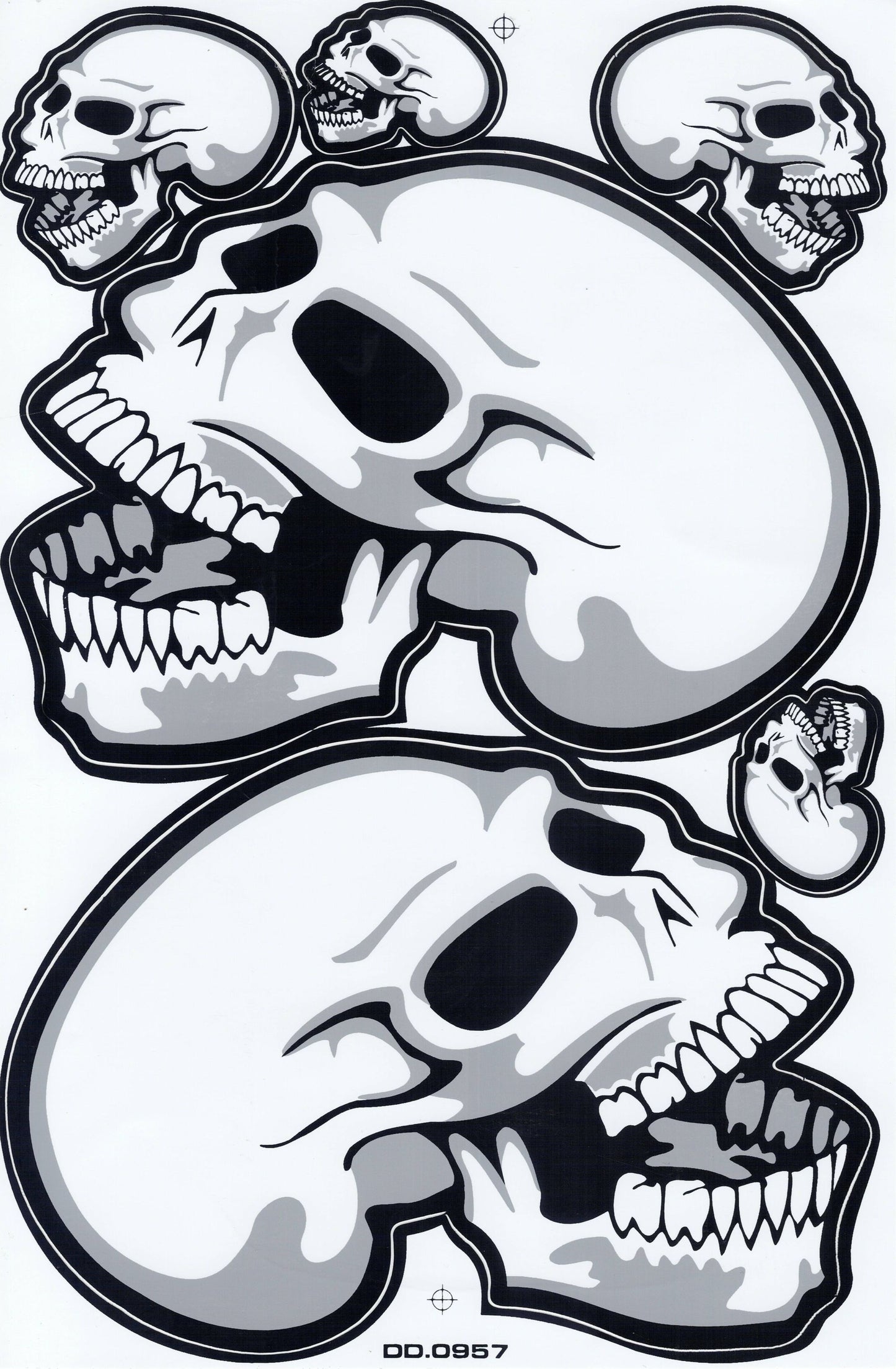 Skull Bone Decal Sticker Motorcycle Scooter Skateboard Car Tuning Self-Adhesive 347