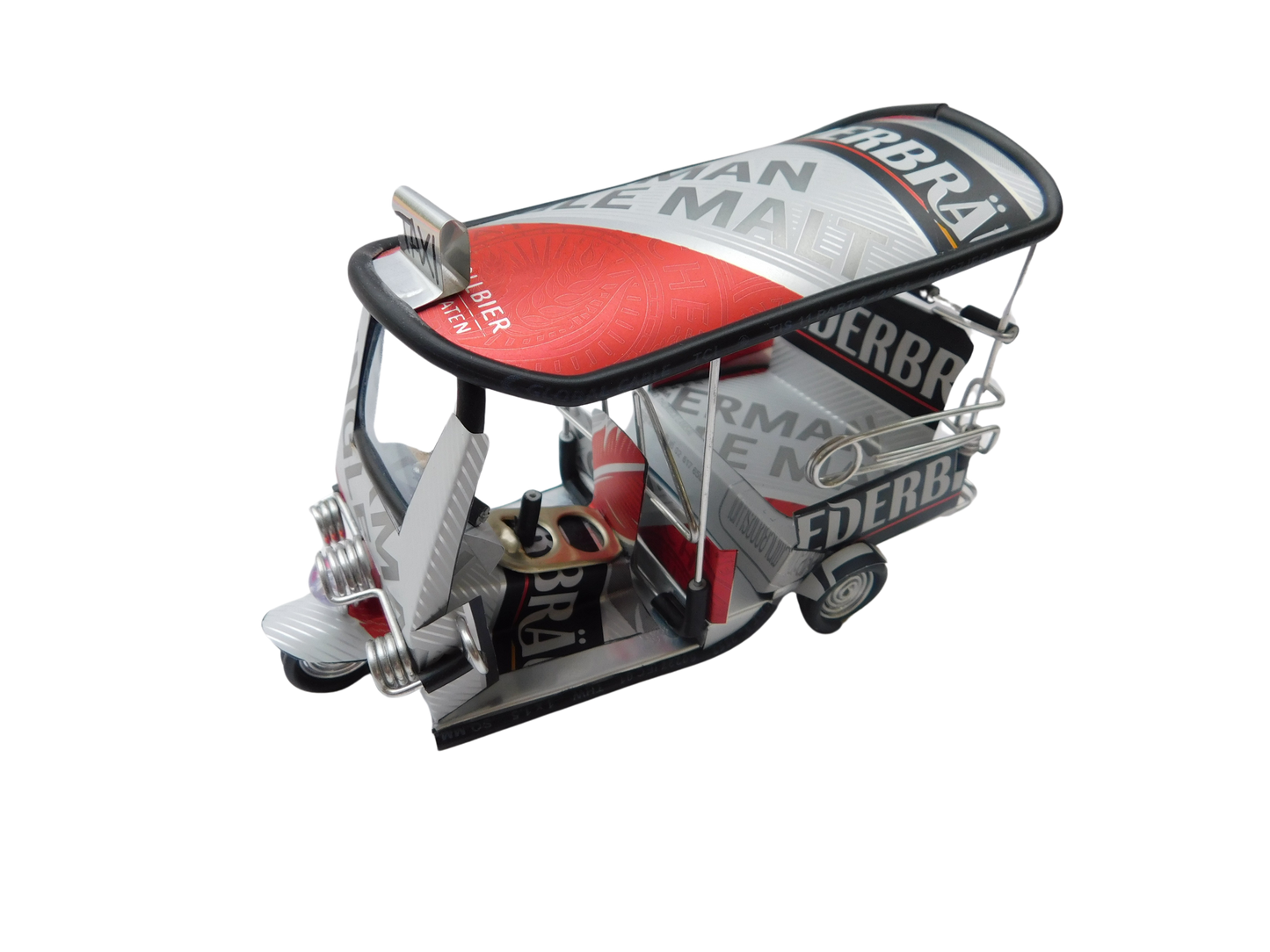 *** Bière Federbräu *** Réplique artisanale détaillée : Taxi TUK TUK de Thaïlande - 14x7x6 cm