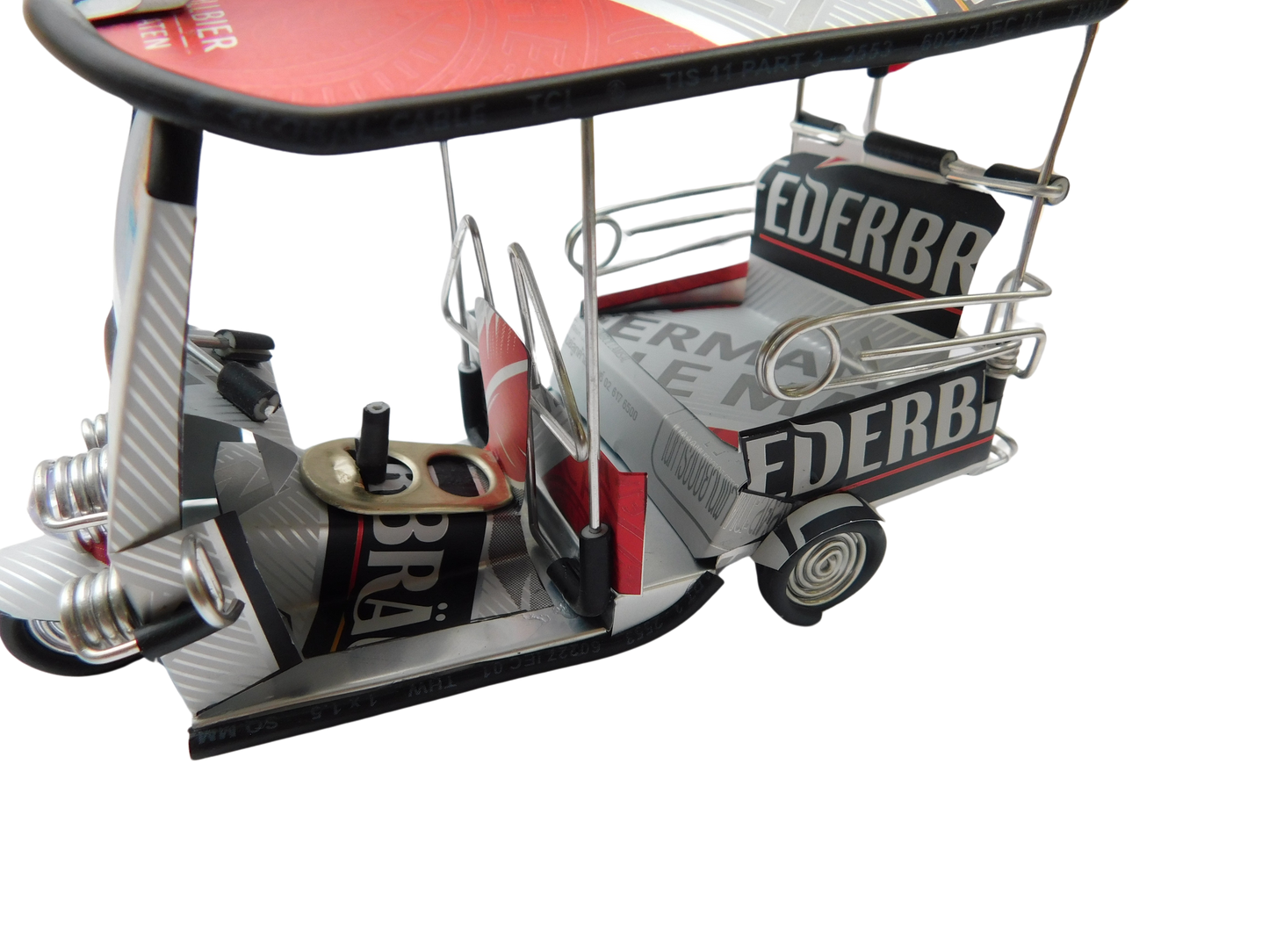 *** Bière Federbräu *** Réplique artisanale détaillée : Taxi TUK TUK de Thaïlande - 14x7x6 cm