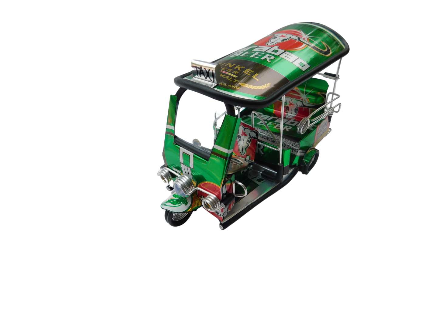 *** Bière Carabao Dunkel *** Réplique artisanale détaillée : Taxi TUK TUK de Thaïlande - 14x7x6 cm