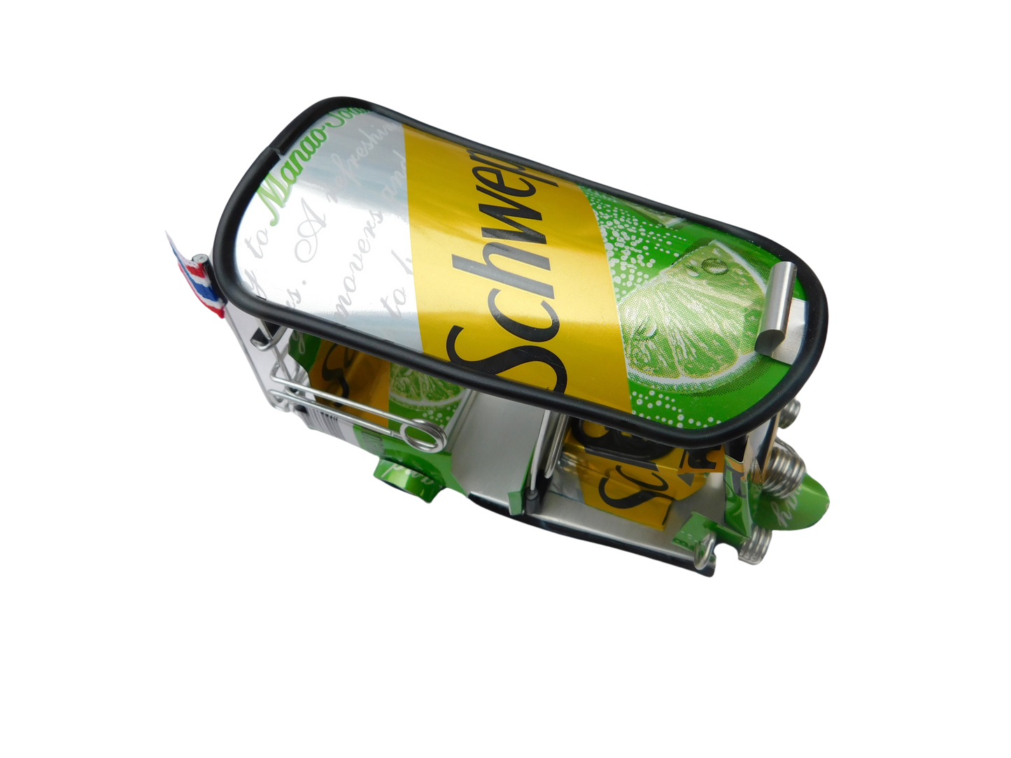 *** Schweppes Lemon *** Réplique artisanale détaillée : Taxi TUK TUK de Thaïlande - 14x7x6 cm