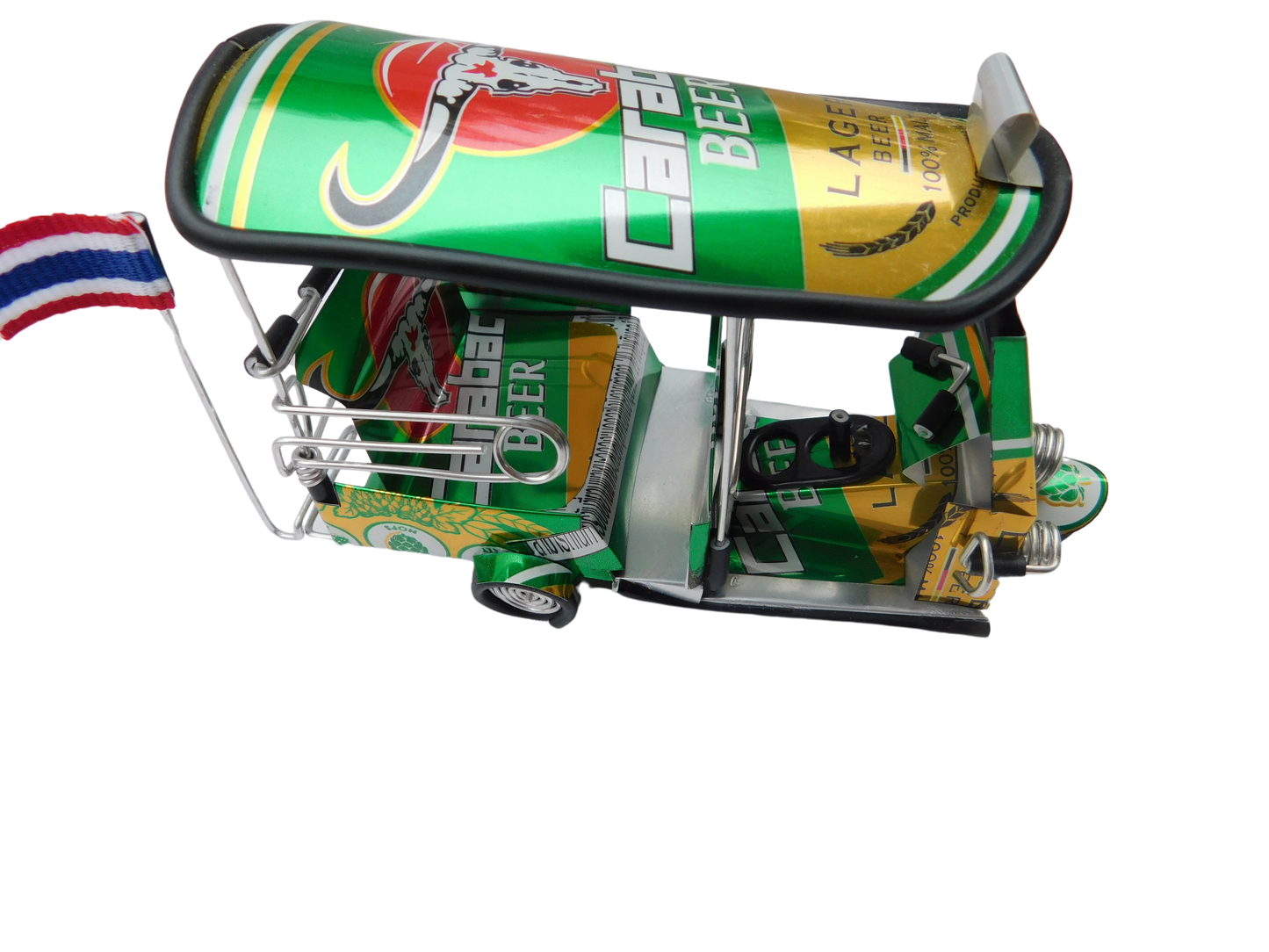 *** Carabao Beer Lager *** Detailed Handmade Replica: TUK TUK Taxi from Thailand - 14x7x6 cm