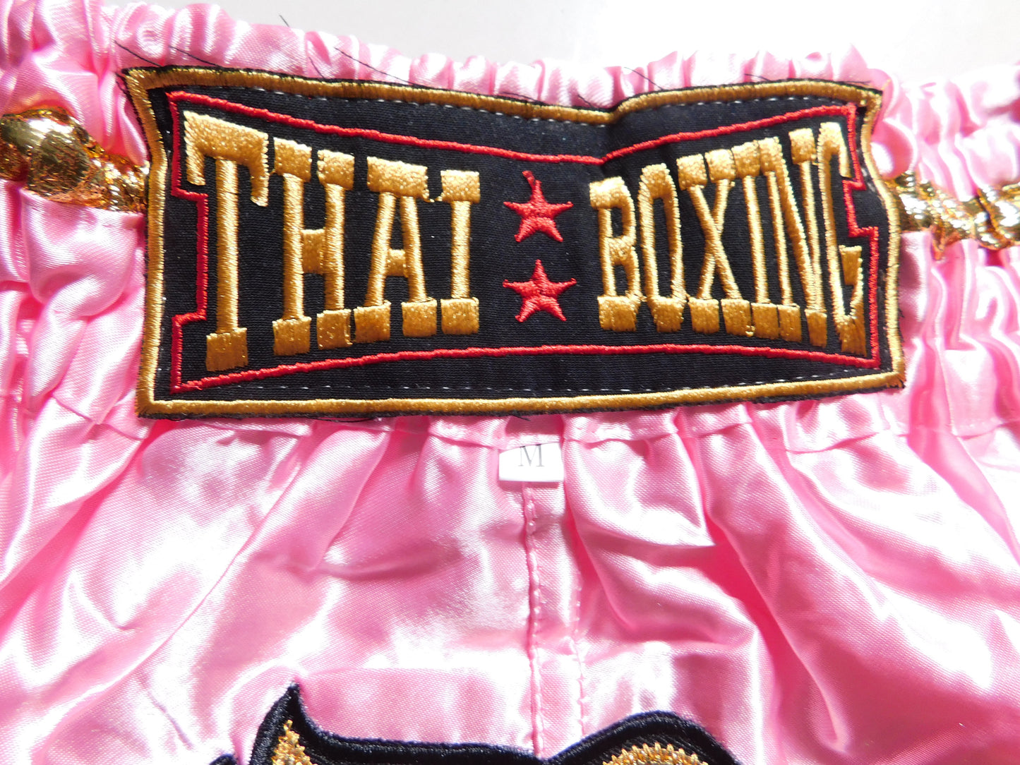 Shorts de Muay Thai Originales pour Enfants Rose Noir | Pantalon de Boxe Thaï XXS-M