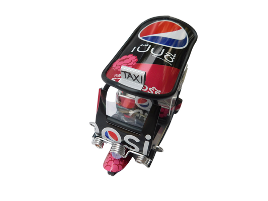 *** Pepsi Black *** Detailgetreue Handgefertigte Nachbildung: TUK TUK Taxi aus Thailand - 14x7x6 cm