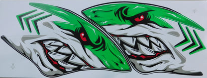 Kit d'autocollants de requins en quatre couleurs (35 × 15 cm) – Parfait pour vélo, voiture et moto NS124