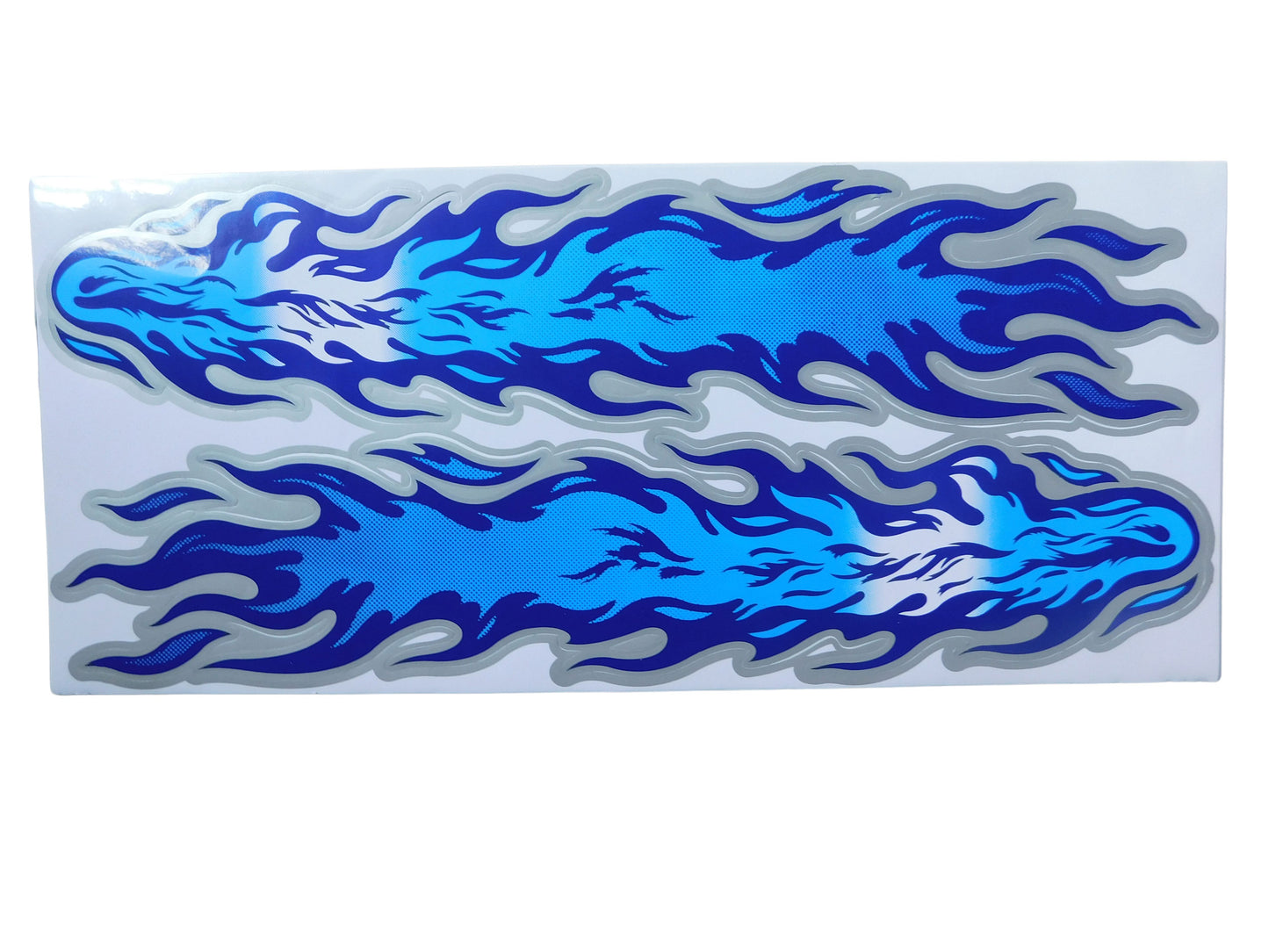 Large Flames Fire Blue Sticker Decal Film 1 Sheet 400 mm x 180 mm Weatherproof Motorcycle Scooter Skateboard Car Tuning Self-Adhesive FL051