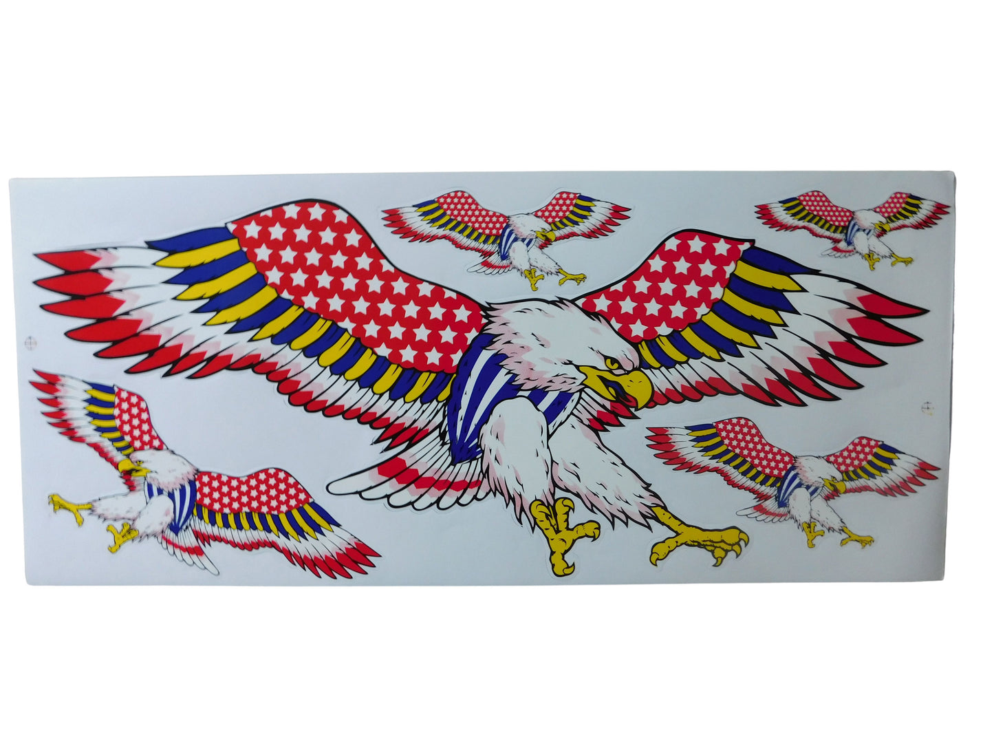 Aigle rouge Faucon Grandes Flammes Feu Autocollant Sticker Film 1 feuille 530 mm x 170 mm résistant aux intempéries Moto Scooter Skateboard Tuning Voiture autocollant FL053