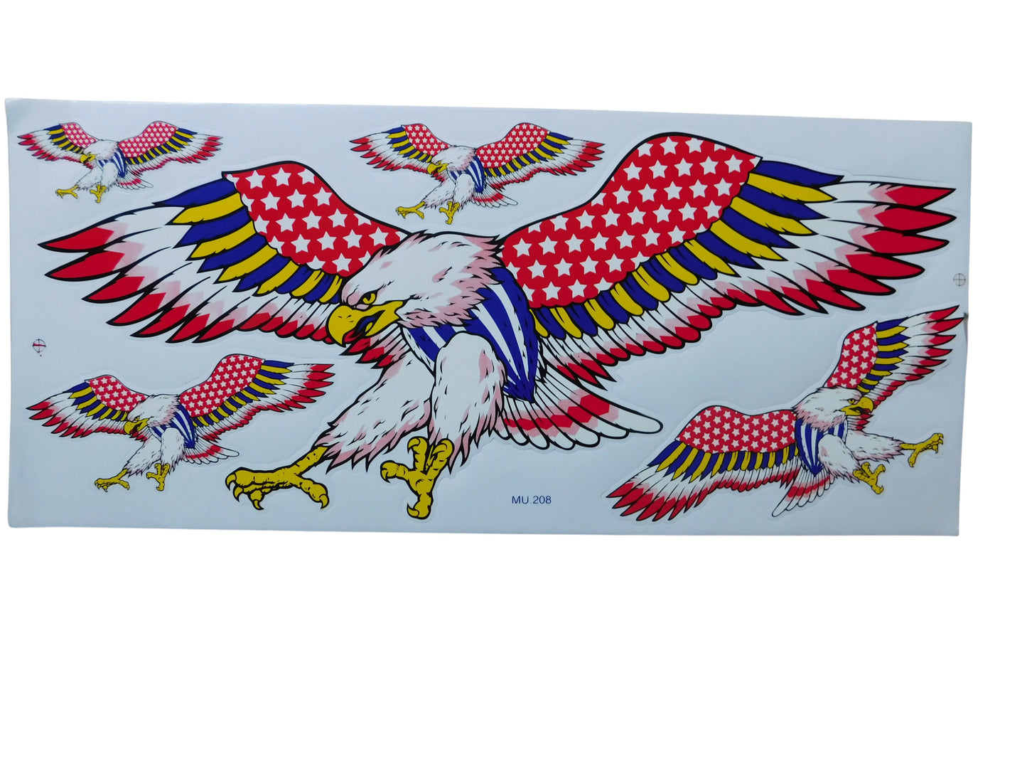 Aigle Rouge Faucon Grandes Flammes Feu Autocollant Sticker Film 1 Feuille 530 mm x 170 mm résistant aux intempéries Moto Scooter Skateboard Tuning Auto adhésif FL056