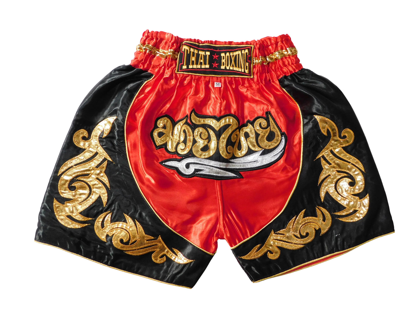 Original Muay Thai Shorts for Kids Red Black | Thai Boxing Pants XXS-M