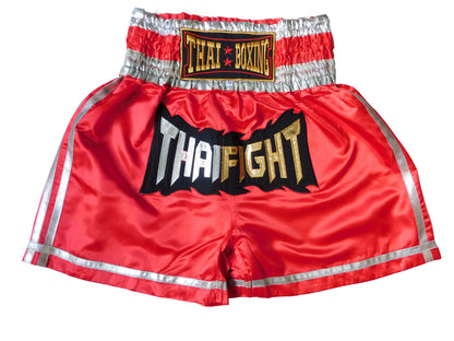 Powerful and Stylish: Modern Muay Thai Shorts for Adults! (Red Thai Fight M-L-XL-XXL-3XL)
