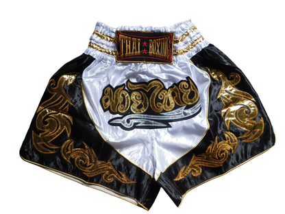 Shorts de Muay Thai Originales Gris Or | Pantalon de Boxe Thaïlandaise Unisexe M-3XL