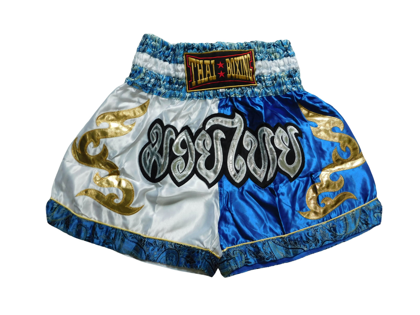 Shorts de Muay Thai Originales Gris Or | Pantalon de Boxe Thaïlandaise Unisexe M-3XL