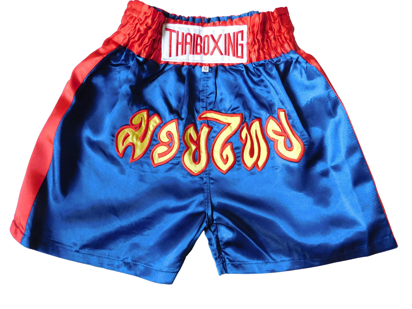 Fighting Spirit in Miniature: Trendy Muay Thai Shorts for Kids! (Dark Blue-Red XXS-M)