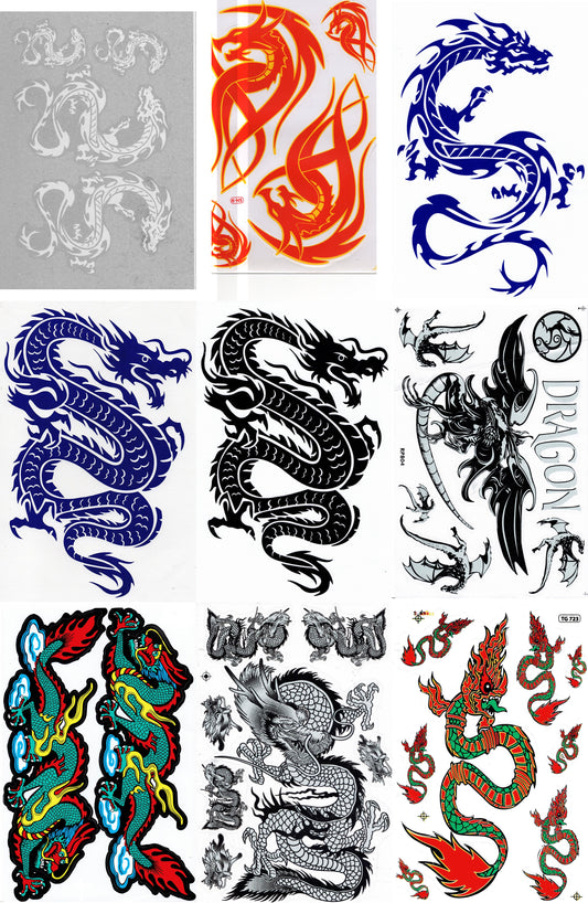 SAVINGS SET 9 ARCH dragon autocollant moto vélo skateboard voiture tuning auto-adhésif S10