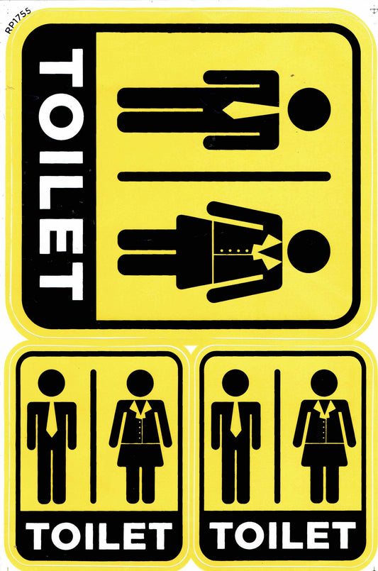 Toilette Klo Männer Frauen Aufkleber Sticker Büro Restaurant Cafe laden selbstklebend 189