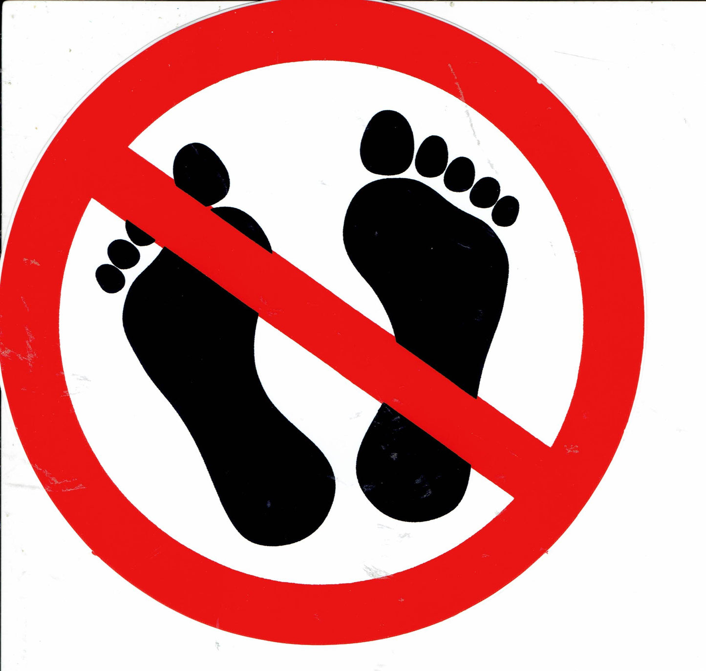 Autocollant rond « pieds nus » interdit, autocollant adhésif 333