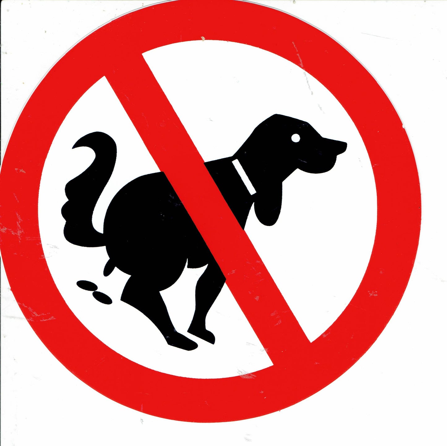 Forbidden "Dog Poop" Round Sticker Self-Adhesive 345