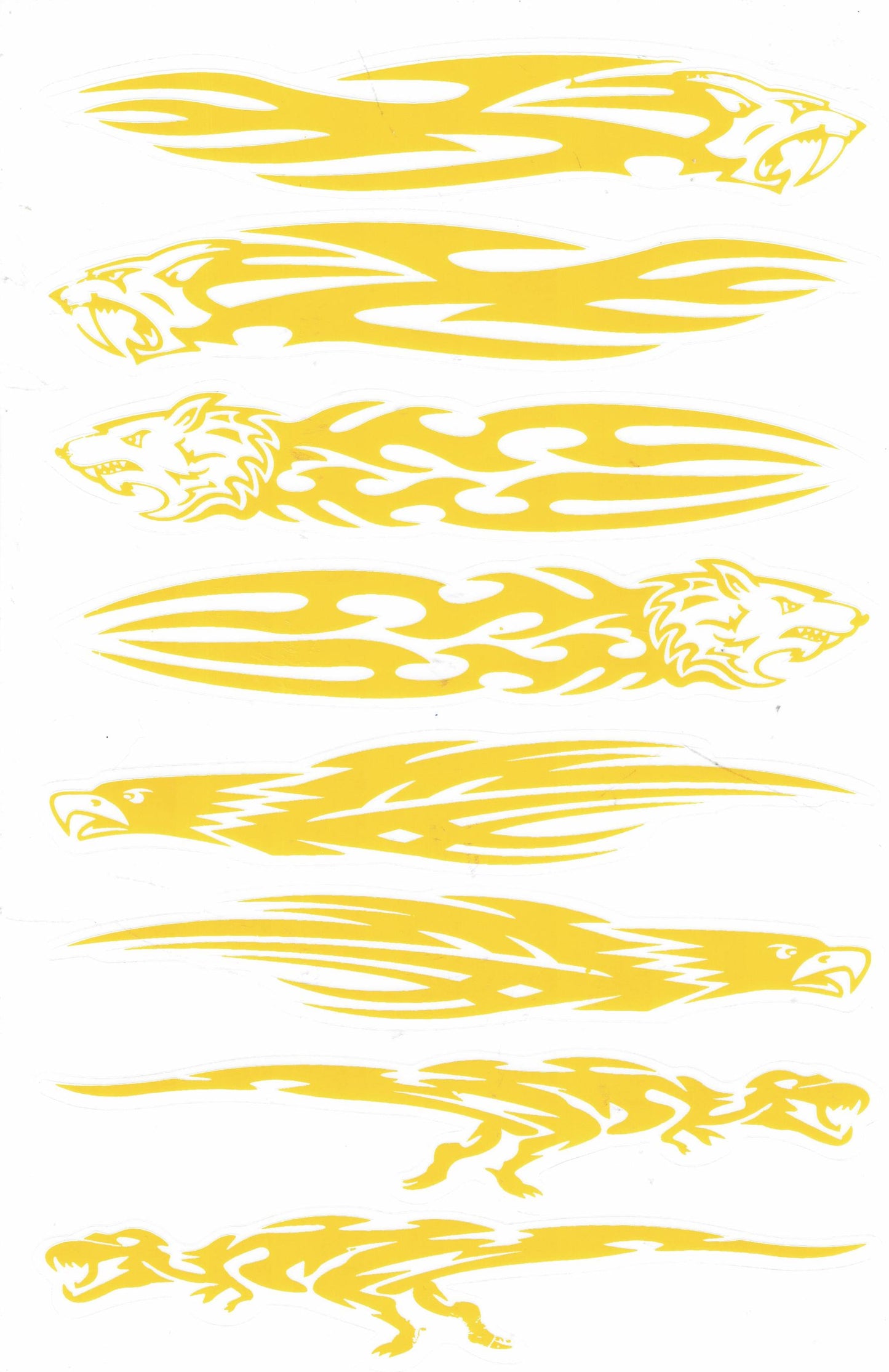 Cool Yellow Flame Stickers Decals for Motorcycle, Scooter, Skateboard and Car Tuning - Self-adhesive