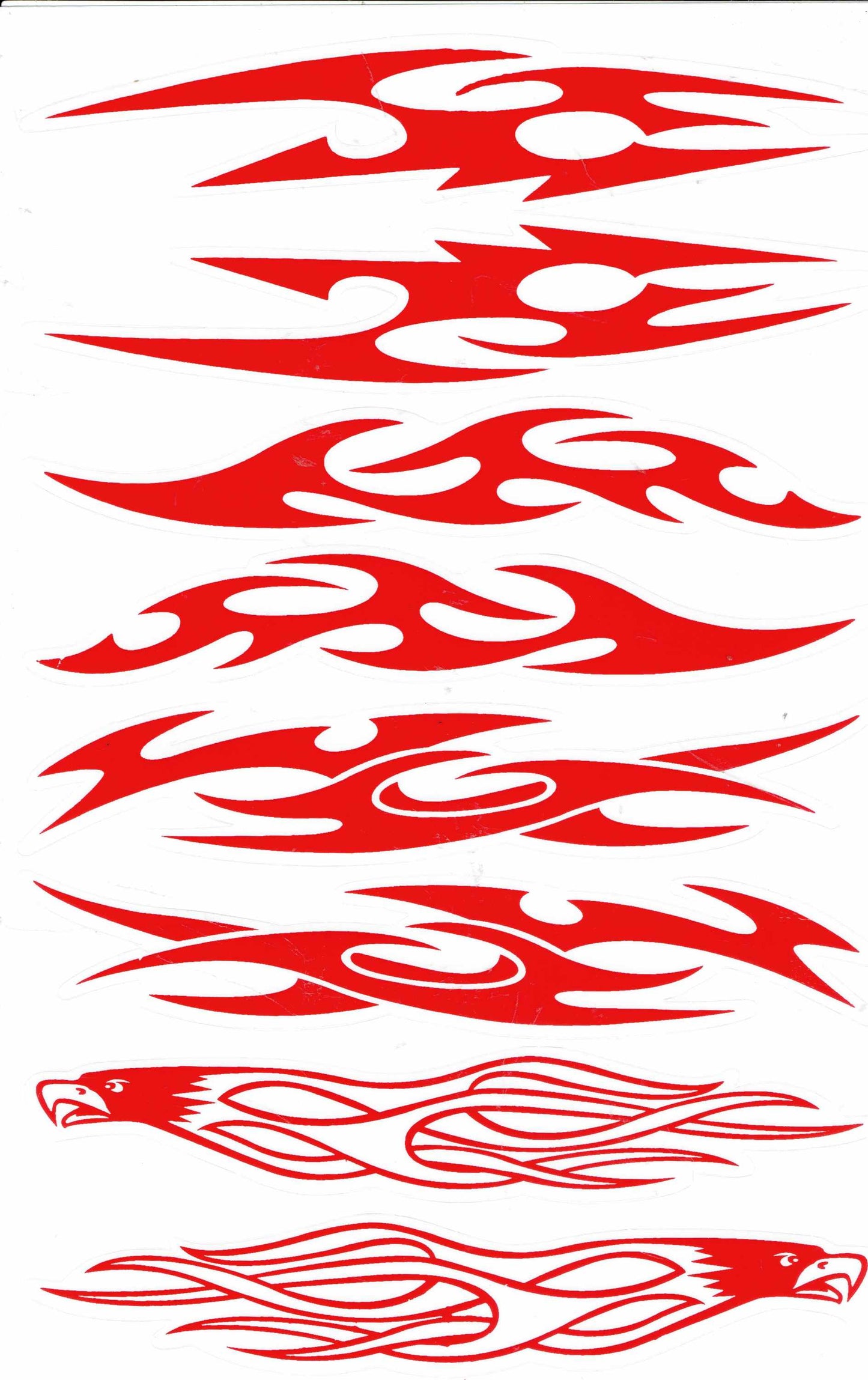 Autocollants stickers flammes rouges cool pour moto, scooter, skateboard et tuning voiture – Autocollants 498