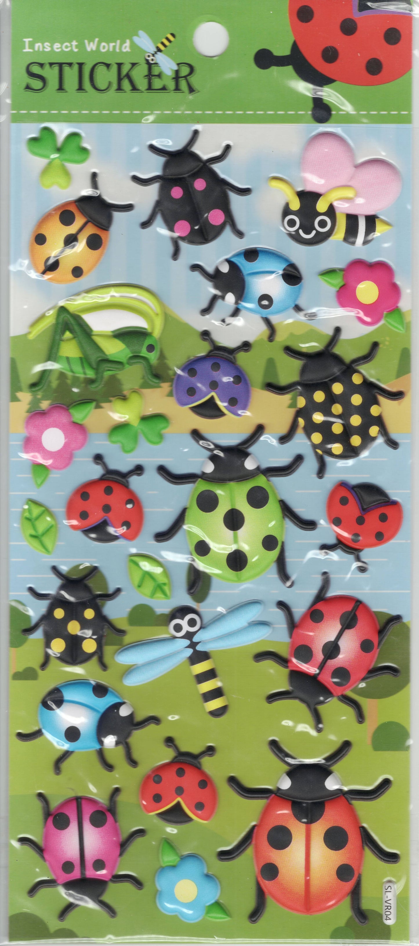 Autocollants 3D Insectes Coléoptères pour Enfants Bricolage Maternelle Anniversaire 1 Planche 519