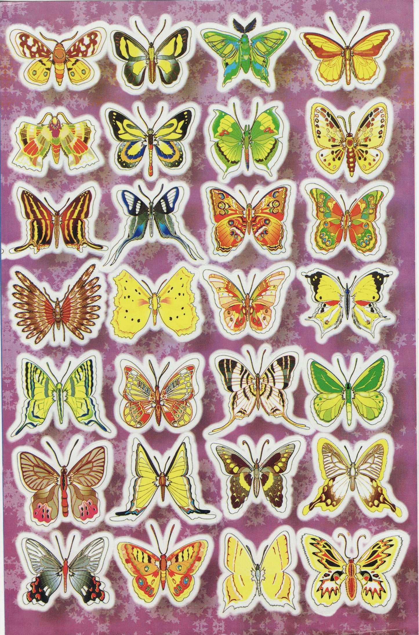 Papillons Insectes Animaux Autocollants pour Enfants Bricolage Maternelle Anniversaire 1 Planche 524