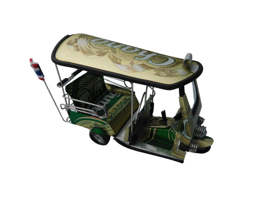 *** Chang Beer *** Réplique artisanale détaillée : Taxi TUK TUK de Thaïlande - 14x7x6 cm