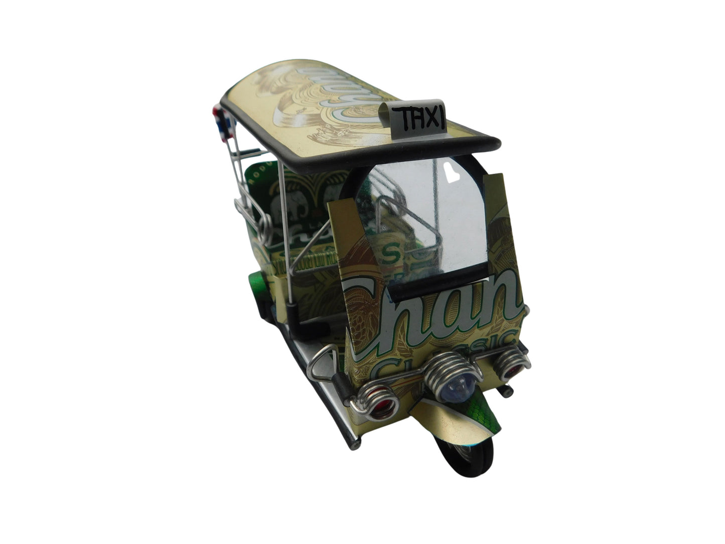 *** Chang Beer *** Detailed Handcrafted Replica: TUK TUK Taxi from Thailand - 14x7x6 cm