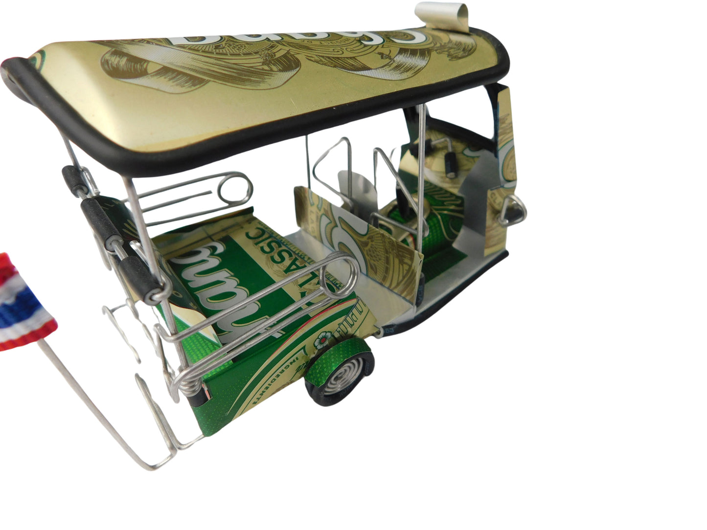 *** Chang Beer *** Detailed Handcrafted Replica: TUK TUK Taxi from Thailand - 14x7x6 cm