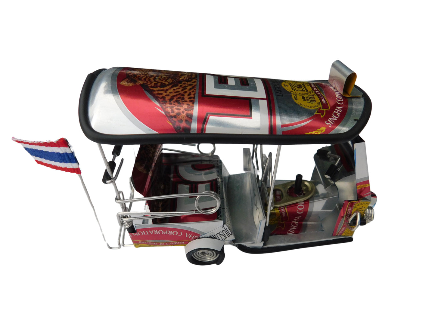 *** Leo Beer *** Réplique artisanale détaillée : Taxi TUK TUK de Thaïlande - 14x7x6 cm
