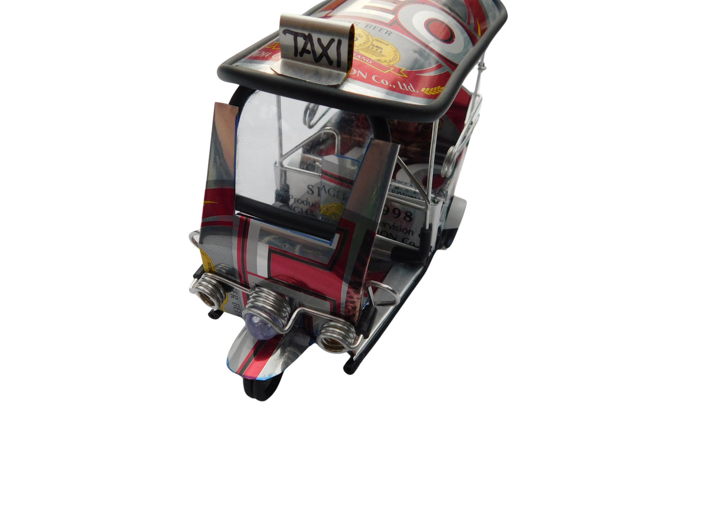 *** Leo Beer *** Réplique artisanale détaillée : Taxi TUK TUK de Thaïlande - 14x7x6 cm