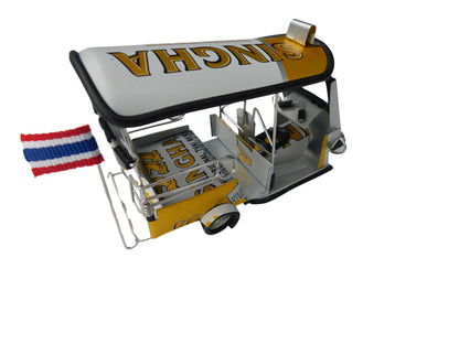 *** Singha Beer *** Réplique artisanale détaillée : Taxi TUK TUK de Thaïlande - 14x7x6 cm