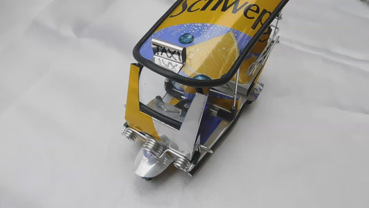 *** Schweppes Blueberry *** Detailgetreue Handgefertigte Nachbildung: TUK TUK Taxi aus Thailand - 14x7x6 cm