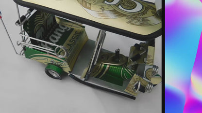 *** Chang Beer *** Detailed Handcrafted Replica: TUK TUK Taxi from Thailand - 14x7x6 cm