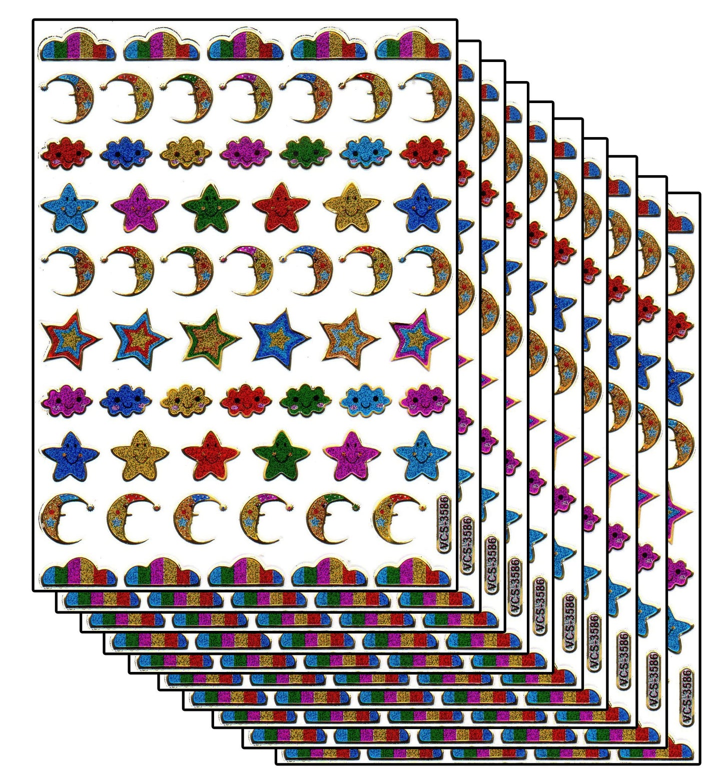 Étoiles étoiles autocollants colorés autocollants effet métallique scintillant pour enfants artisanat maternelle anniversaire 1 feuille 131