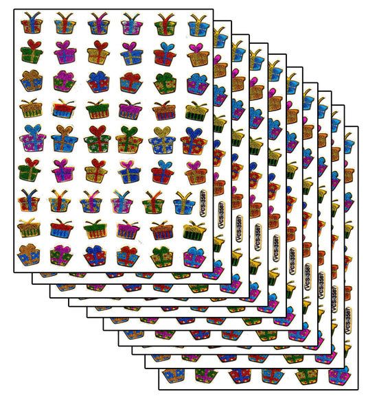 Ensemble d'épargne 10 feuilles paquet cadeaux surprise 150 autocollants effet paillettes métalliques pour enfants artisanat maternelle anniversaire