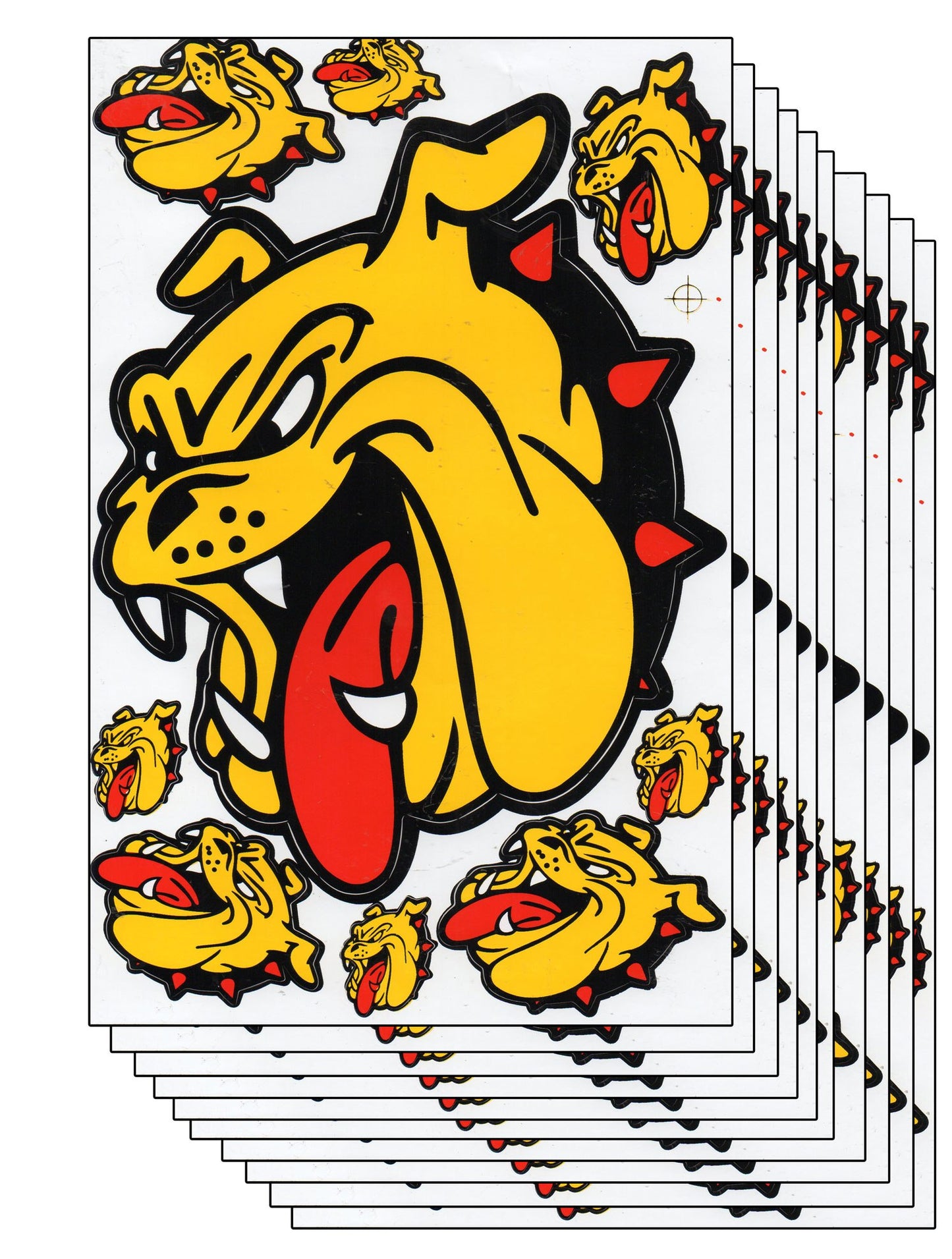 10 SPAR PACK bulldog dog yellow sticker motorcycle scooter skateboard car tuning model building self-adhesive 032