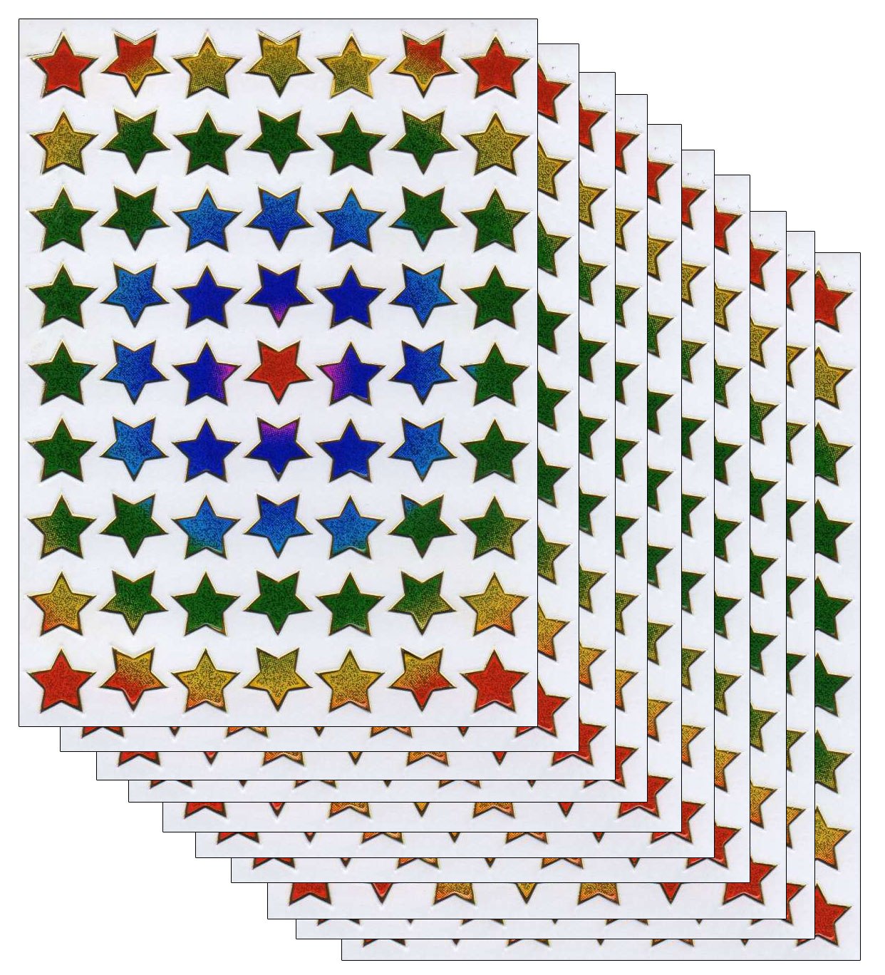 Étoiles étoiles autocollants colorés autocollants effet métallique scintillant pour enfants artisanat maternelle anniversaire 1 feuille 131