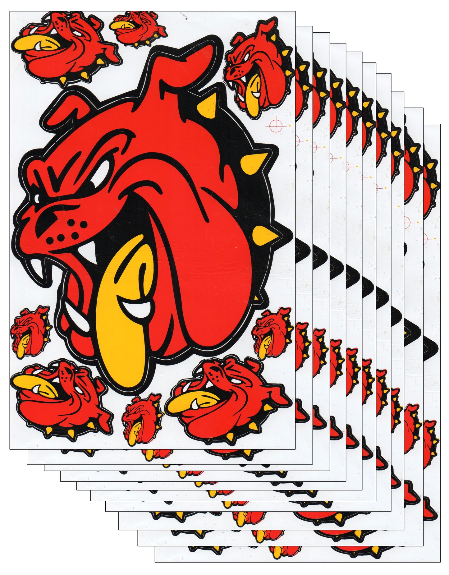10 SPAR PACK bouledogue chien rouge autocollant moto scooter planche à roulettes voiture tuning modélisme auto-adhésif 113
