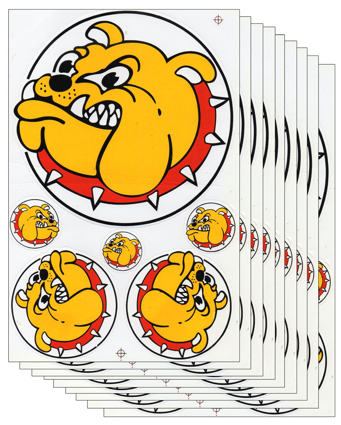10 SPAR PACK bouledogue chien jaune autocollant moto scooter planche à roulettes voiture tuning modélisme auto-adhésif 171