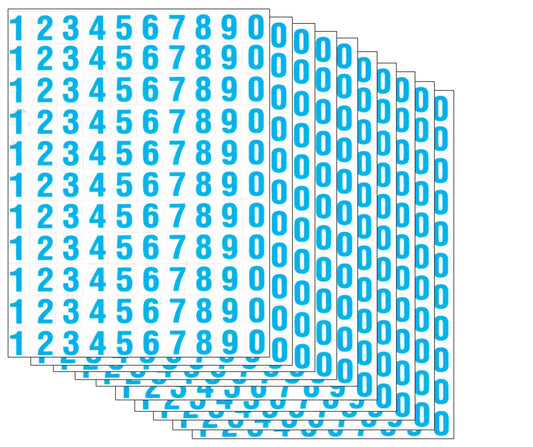 10ER Vorteilsangebot Zahlen Nummern 123 blau Aufkleber Sticker für Kinder Basteln Kindergarten Büro Geburtstag 10 Bogen 170