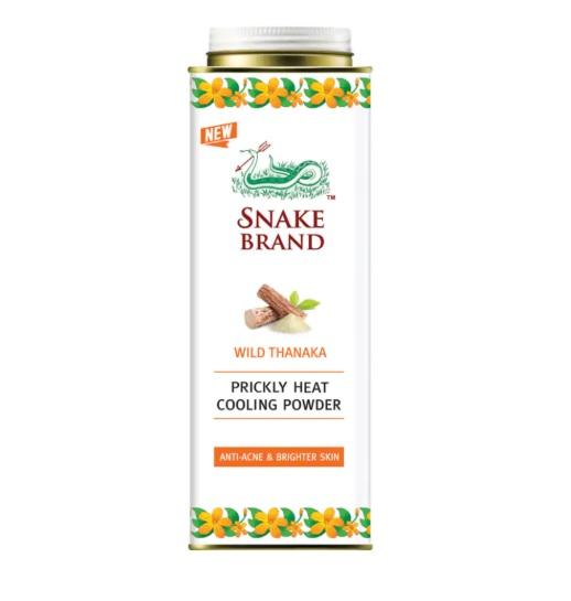 Snake Brand Prickly Heat Cooling Powder Wild Thanaka 280g – Poudre corporelle rafraîchissante de Thaïlande
